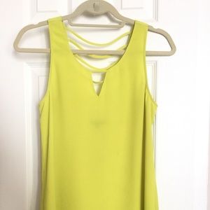 Lime Green Chiffon Sleeveless Blouse